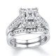 Diamond Bridal Set 5/8 ct tw Round-cut 10K White Gold