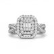 Previously Owned Crystal Engagement Ring Round/Baguette Titanium steel