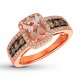 Morganite Ring Crystals Strawberry Copper and zinc alloy Strawberry